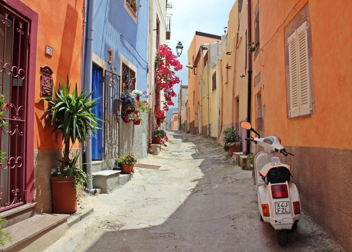 A colourful side street in Italy